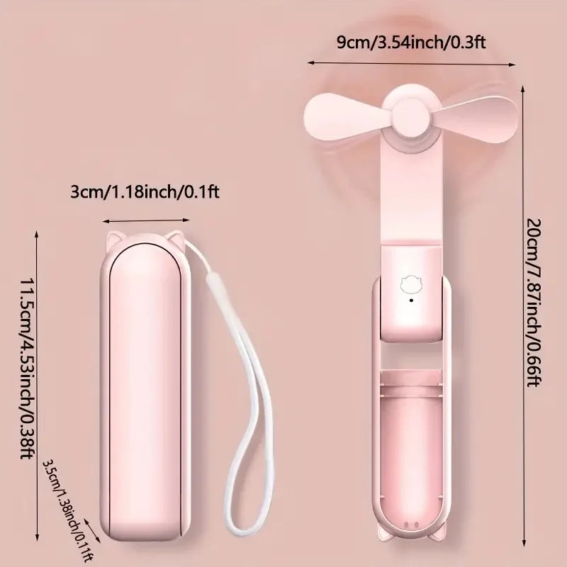 Myalbtroz BlushBreeze™
Portable Foldable Mini Fan | USB Rechargeable | 3-Speed Cooling