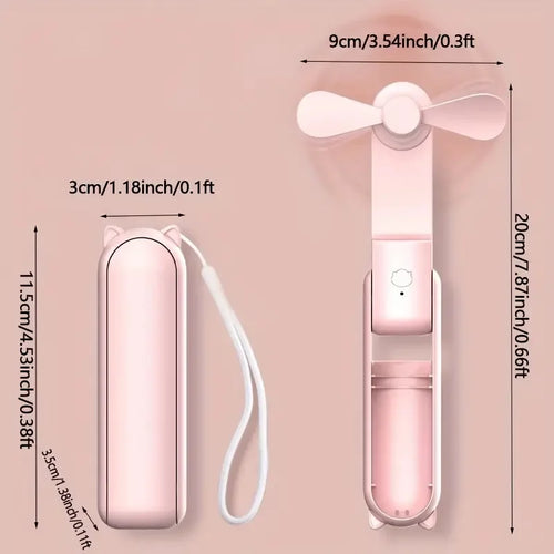 Myalbtroz BlushBreeze™
Portable Foldable Mini Fan | USB Rechargeable | 3-Speed Cooling