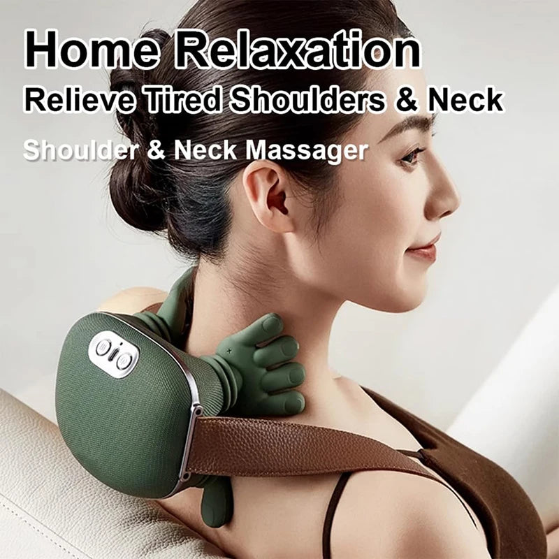 MYALBTROZ™ Smart Bionic Neck & Shoulder Massager Deep Kneading Heat Therapy for Full Body Relaxation