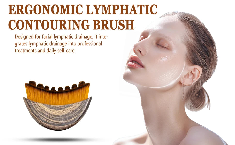 MYALBTROZ™ Lymphatic Contour Face Brush – Ergonomic Facial Drainage Massager for Jawline, Chin & Skin Sculpting