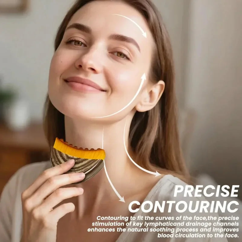MYALBTROZ™ Lymphatic Contour Face Brush – Ergonomic Facial Drainage Massager for Jawline, Chin & Skin Sculpting