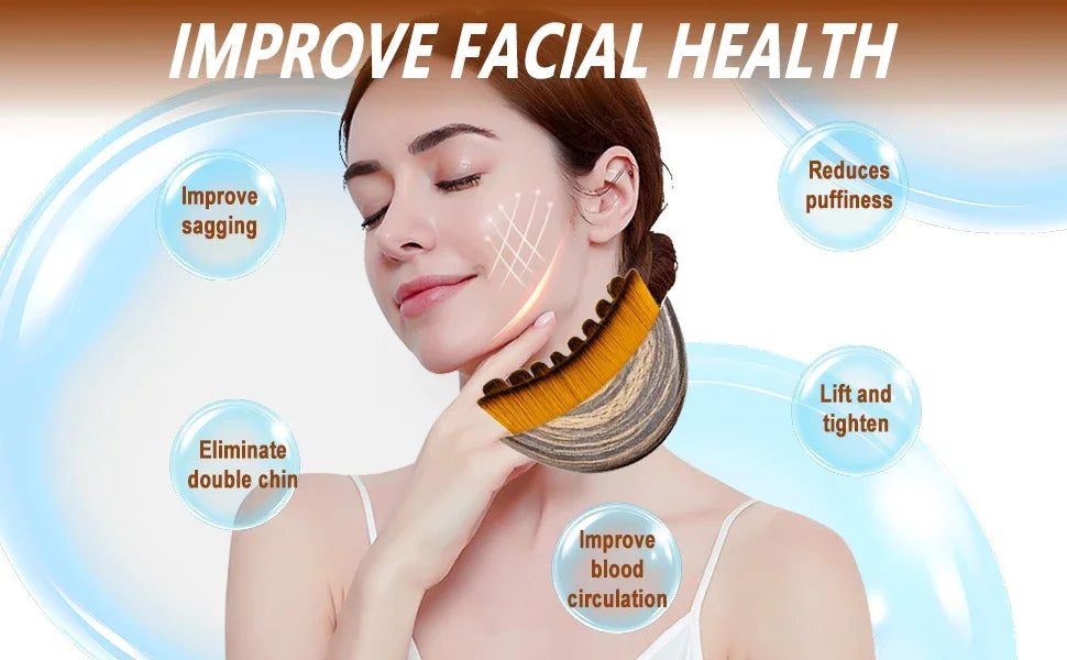 MYALBTROZ™ Lymphatic Contour Face Brush – Ergonomic Facial Drainage Massager for Jawline, Chin & Skin Sculpting