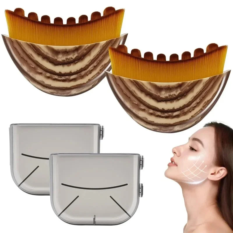 MYALBTROZ™ Lymphatic Contour Face Brush – Ergonomic Facial Drainage Massager for Jawline, Chin & Skin Sculpting