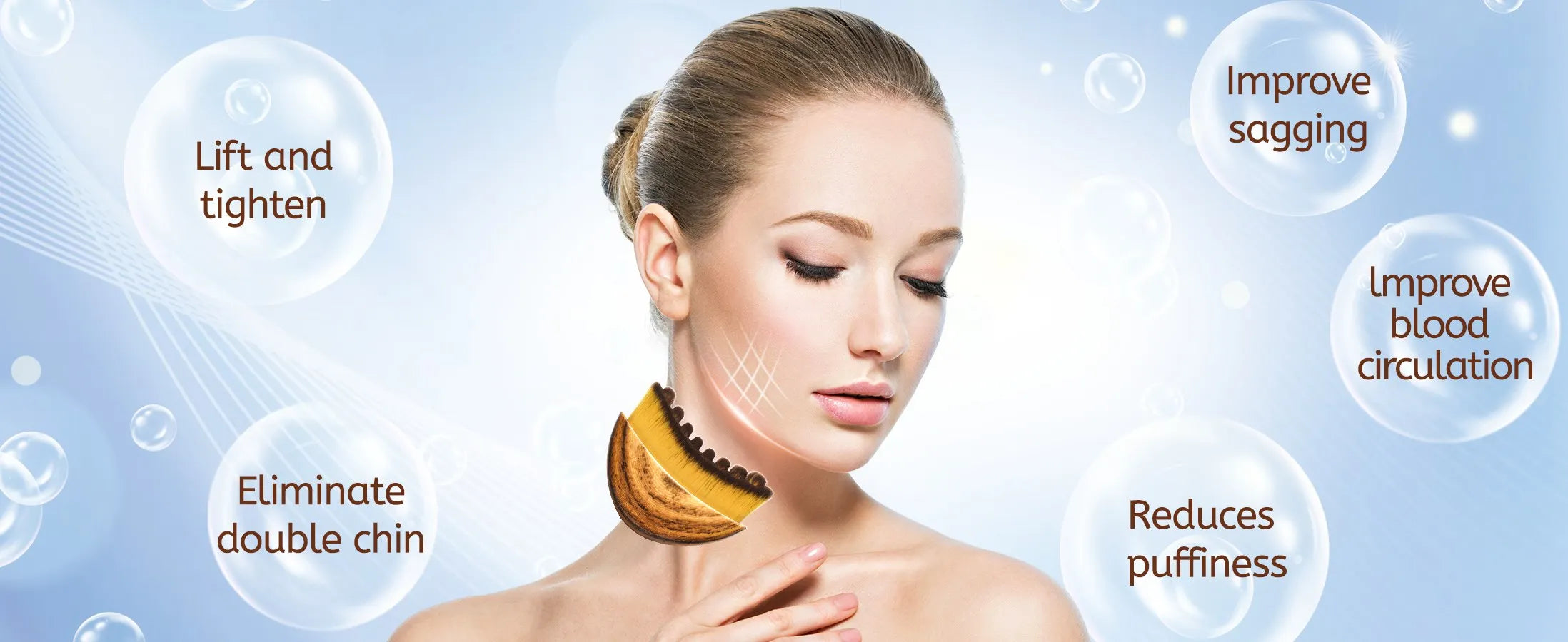 MYALBTROZ™ Lymphatic Contour Face Brush – Ergonomic Facial Drainage Massager for Jawline, Chin & Skin Sculpting