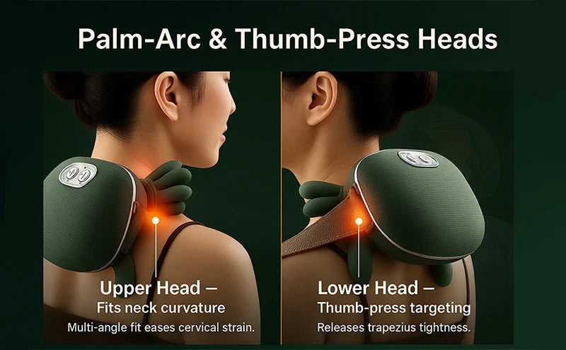 MYALBTROZ™ Smart Bionic Neck & Shoulder Massager Deep Kneading Heat Therapy for Full Body Relaxation