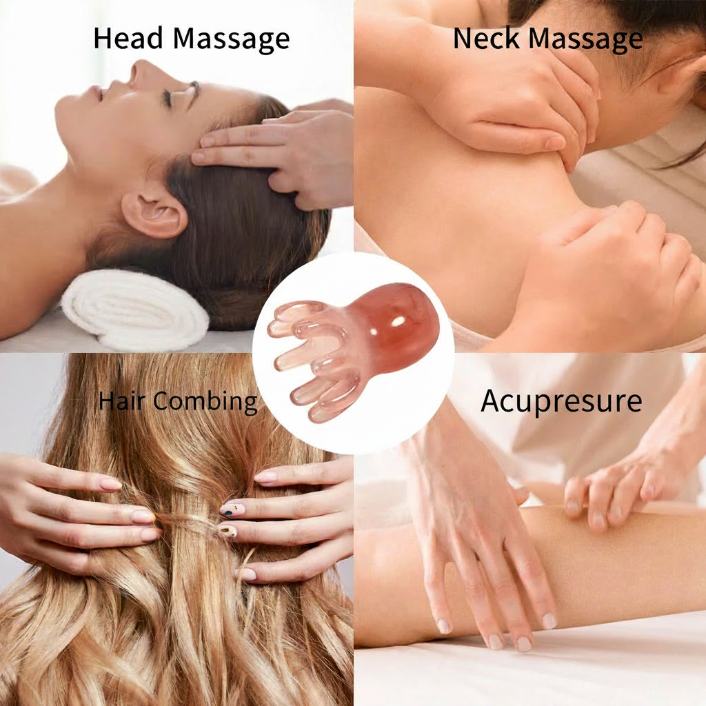 MYALBTROZ OctoCalm™ Scalp Massage Comb | Stress Relief & Hair Care Tool
